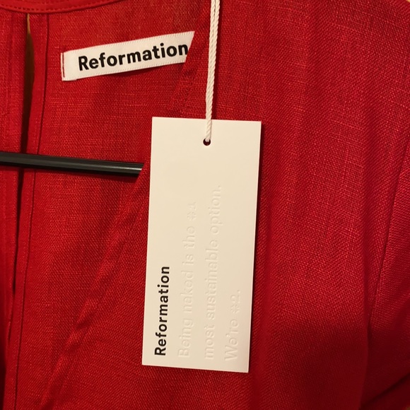 Reformation Rodin Linen Dress - Cherry XS, NWT - Picture 5 of 8